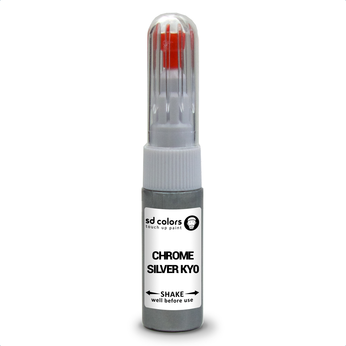 NISSAN KY0 CHROME SILVER TOUCH UP PAINT PEN/BRUSH FOR SCRATCH CHIP